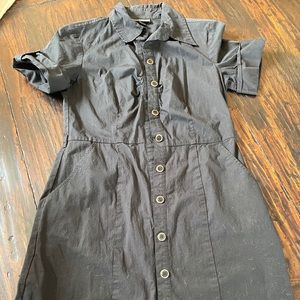 Black button up dress